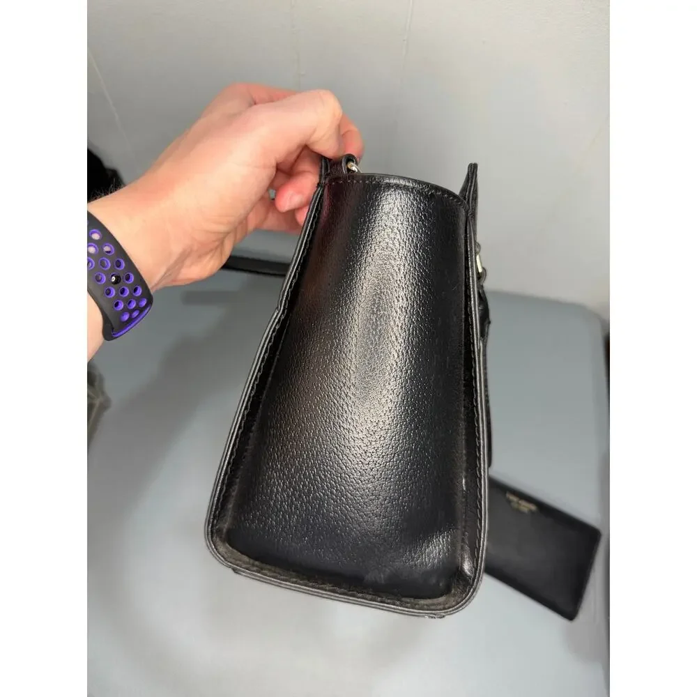 Kate Spade Lana Grove Satchel Purse Handbag Wallet Set Black Genuine Leather
